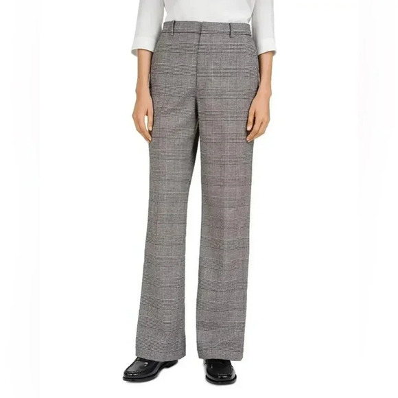 Gerard Darel Lea checkerd wool blend wide leg pant SZ 40/4 - Picture 1 of 7